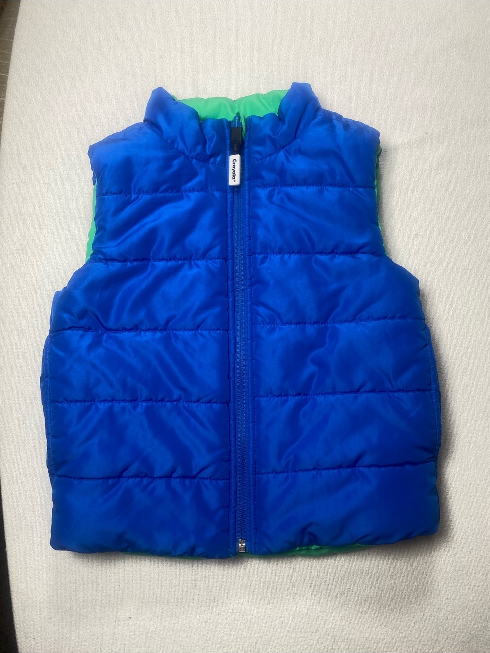 Crayola Reversible Blue Geen Puffer Jacket size 4T
